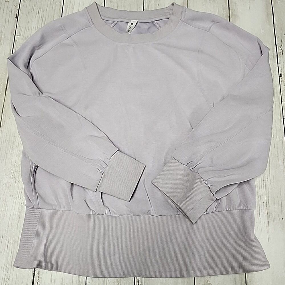 Lululemon Brushed Softstreme Ribbed-Hem Lavender Pullover LongSleeve Women Sz 10